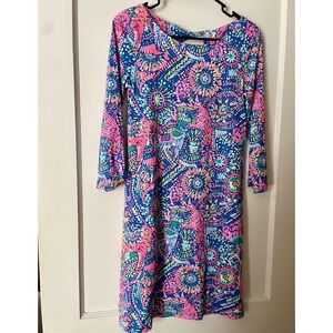 Lilly Pulitzer Dress XS Pink Bay Dreamin Noelle Pima Cotton Shift
